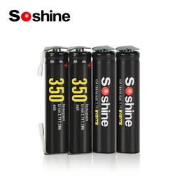 Soshine AAA 10440 Li-ion Rechargeable Battery with Welding Tabs 3.7V 350mAh 10440 Lithium Batteries for Console Toys Recorder