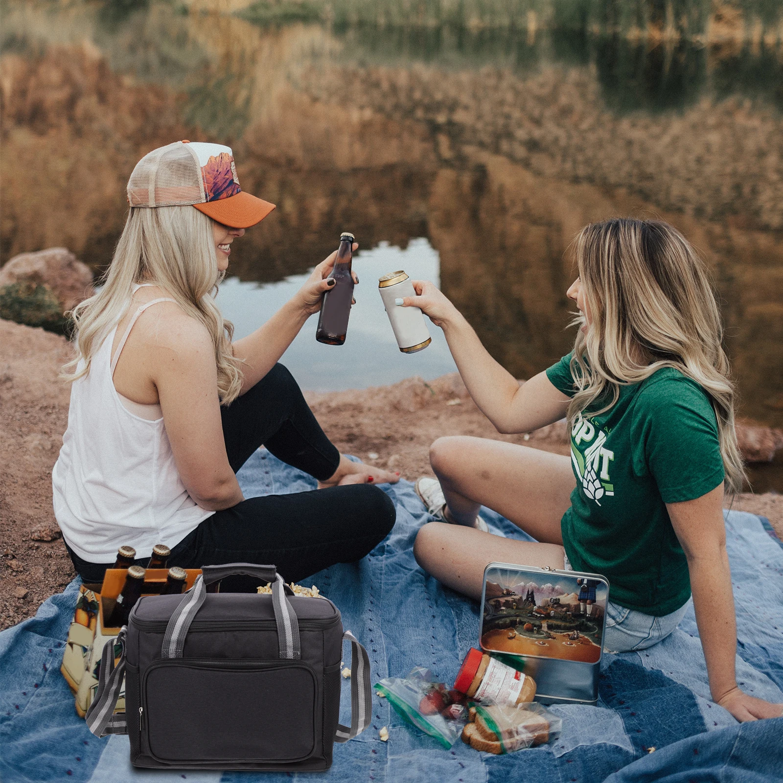 

Ice Pack Lunch Bag Insulated Food Bags Heat Preservation Large Capacity Oxford Cloth PEVA Picnic Portable Camping