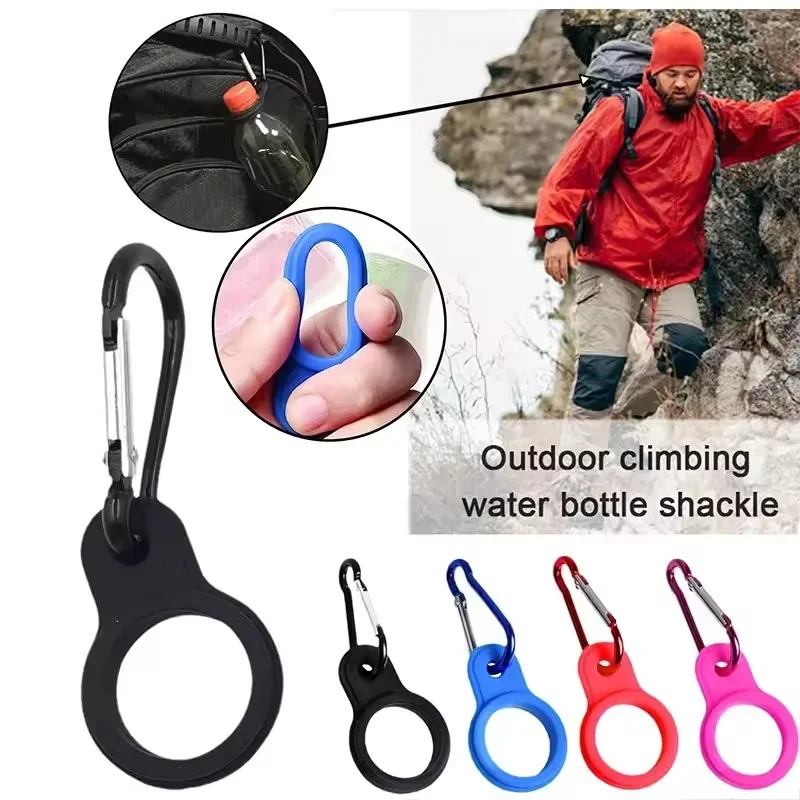 2/5pcs-Outdoor bottle rack with mountaineering buckle exercise kettle hook backpack hanging rack water bottle hanging rope