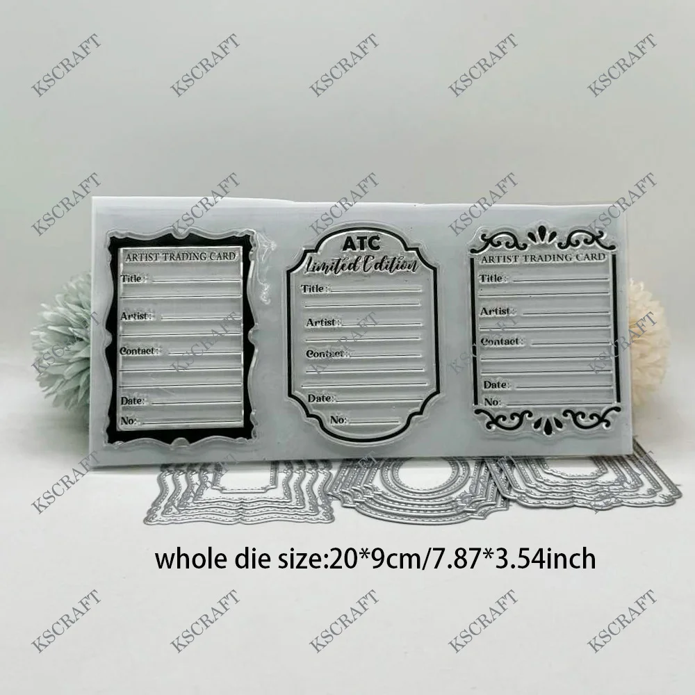 KSCRAFT 2024 New ATC Stamp and Dies Stencils for DIY Scrapbooking Decorative Embossing DIY Paper Cards