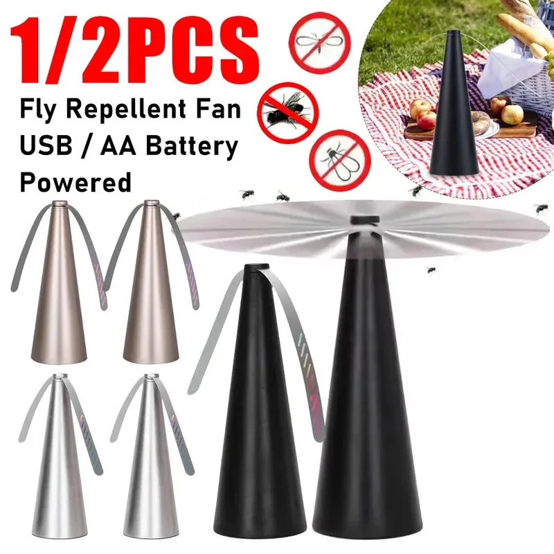 

1PCS Fly Repeller Table Fan USB Or AA Battery Powered Insect Fly Repeller Fans Portable Pest Control for Camping Picnic Party