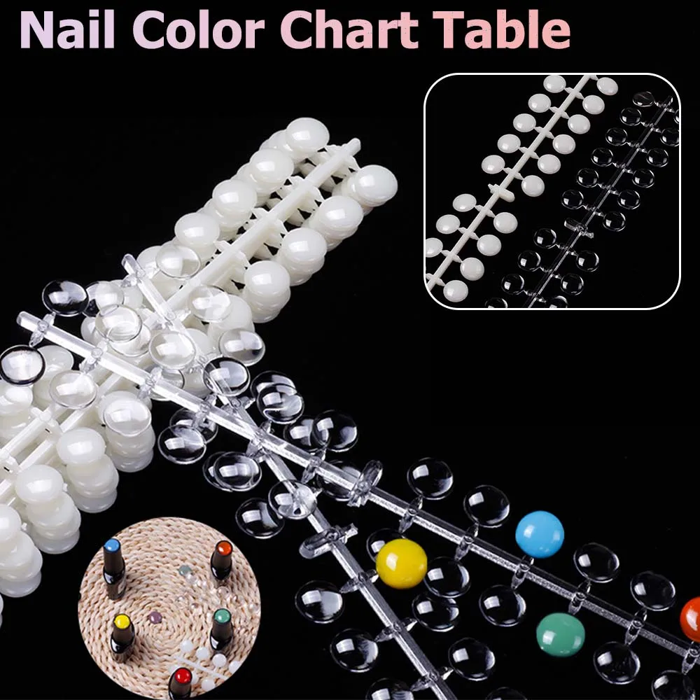 120/24pcs Clear Nail Polish Display Nail Color Chart Table Nail Art Sample Stand Nail Gel Tips Display Showing Shelf