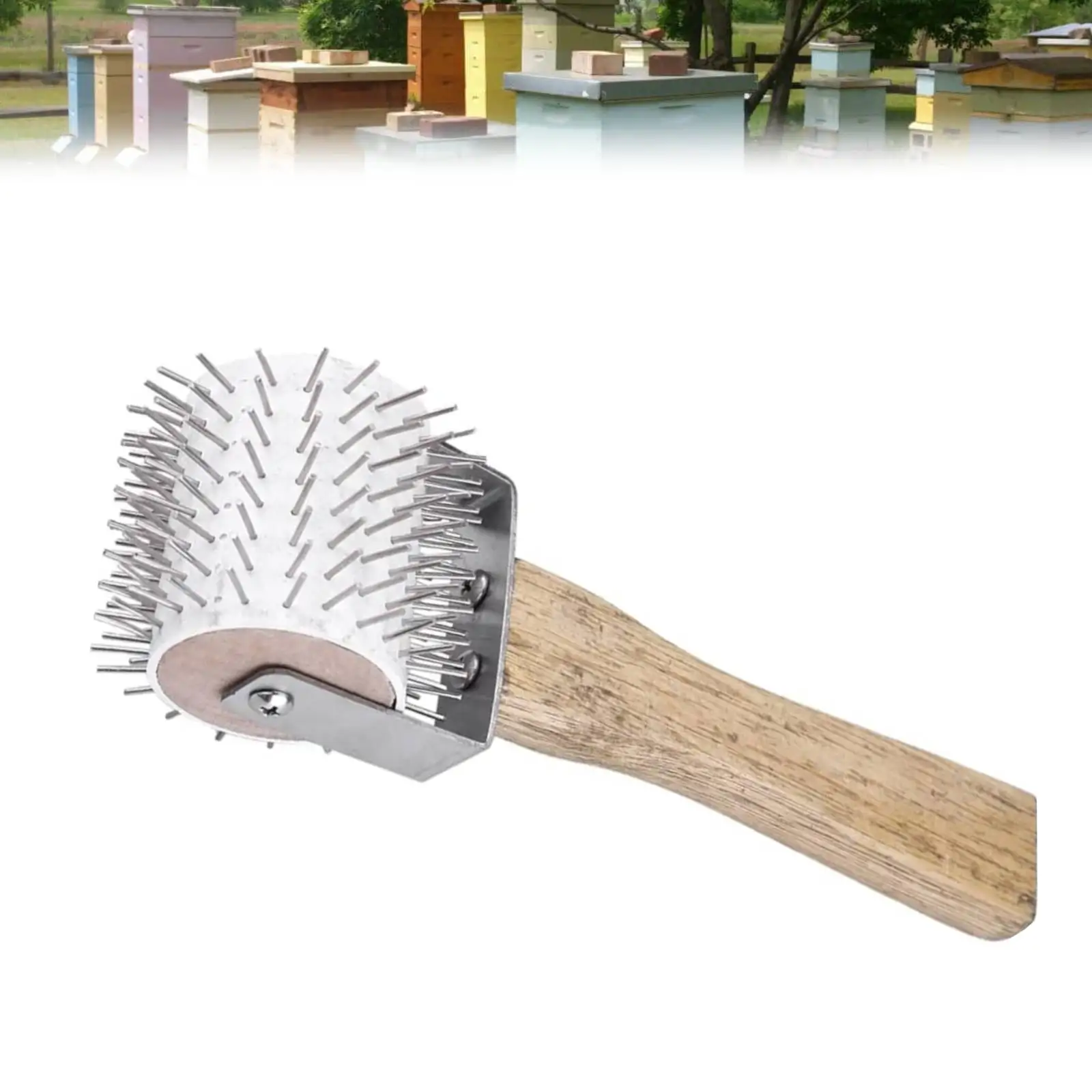 1 pc/ 2 pcs/ 3pcs Wooden Handle Stainless steel Uncapping Roller Honeycomb Uncapping Tool Beekeeping Tool
