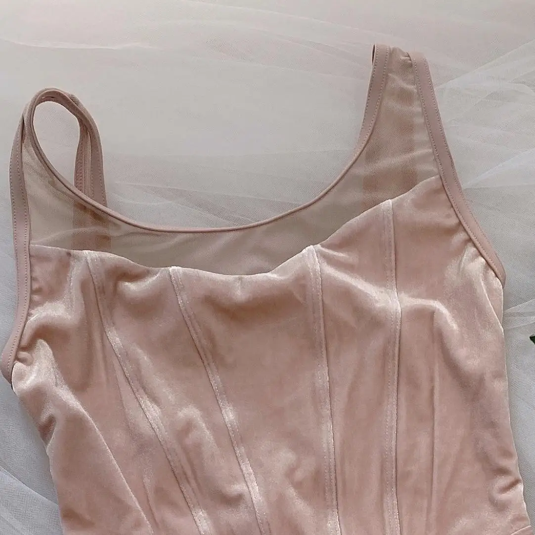 

Sana Velvet Ballet Dance Suit Women's Jumpsuit Gymnastics orm Training Costume Fitn Dancewear Form Fit Sportswear