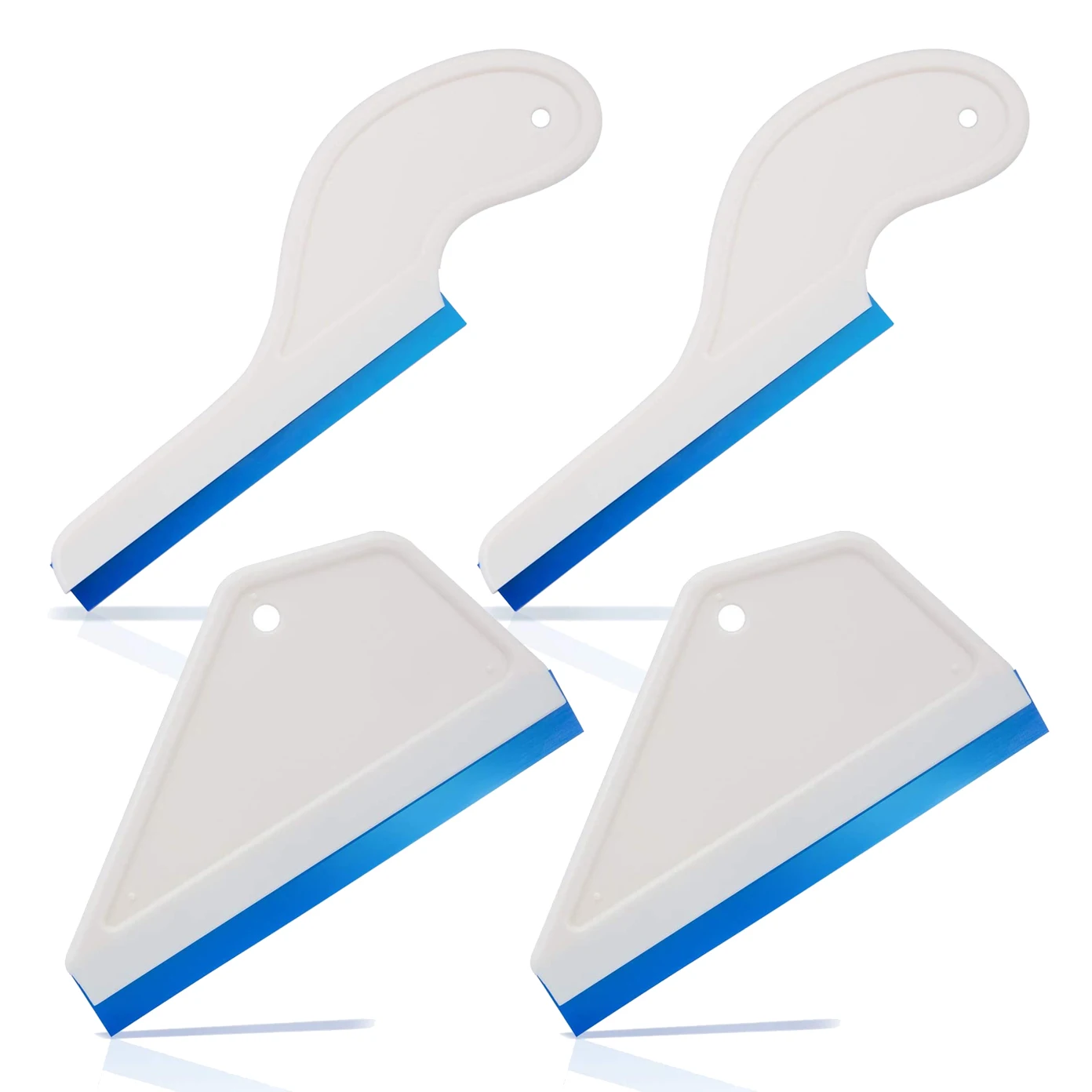 EHDIS 2/4pcs Window Glass Cleaning Squeegee Car Home Washing Water Removal Tool No Scratch Rubber Blade Wiper Vinyl Film Scraper