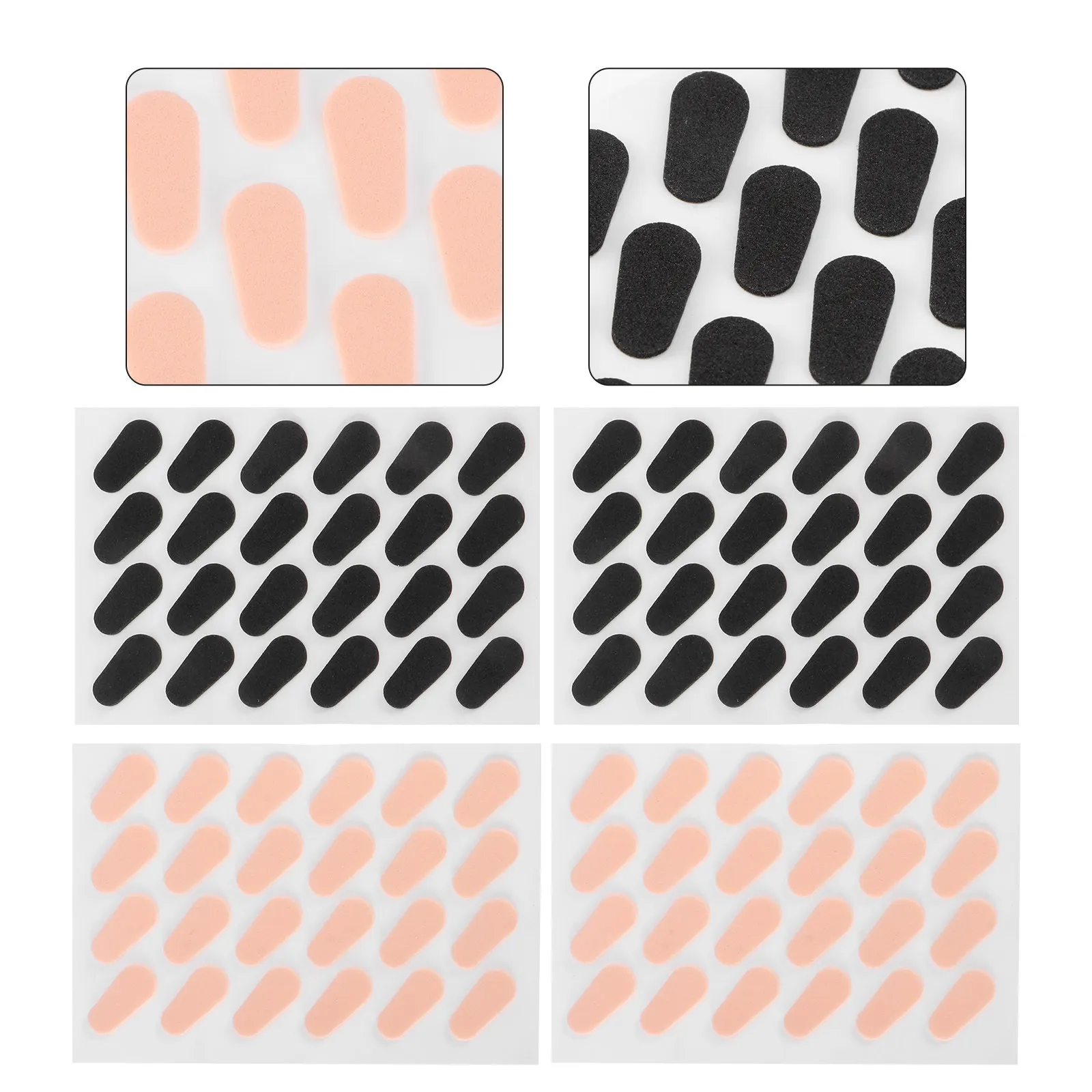 

48Pairs Non-Slip Eva Nose Pads Soft Self Adhesive Anti-Slip Eyeglass Sunglasses Nose Pads Black Beige Fit Plastic Metal Frame