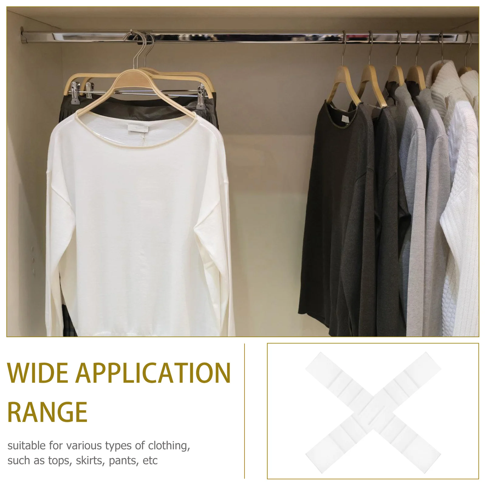 

50pcs Non-slip Hanger Grips Silicone Anti-skid Strips Clothes Hangers Parts 1 0 Wide Eight Scales Closet Accessories Wardrobe