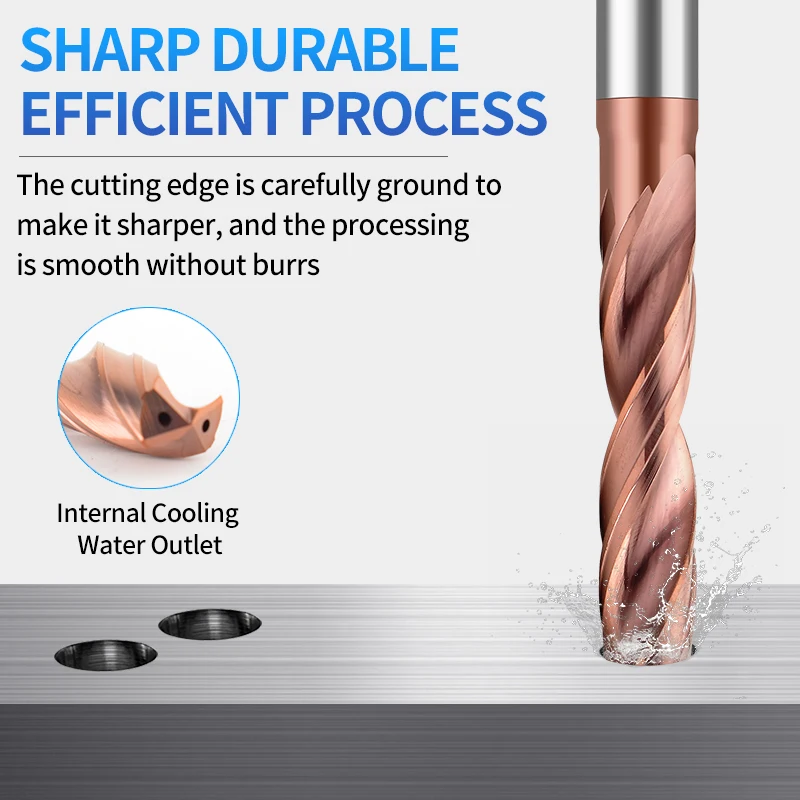 Broca de carburo 3D de 3-12mm, orificio interior a través del refrigerante para herramienta CNC eficiente de acero, broca de refrigerante interno de acero de tungsteno