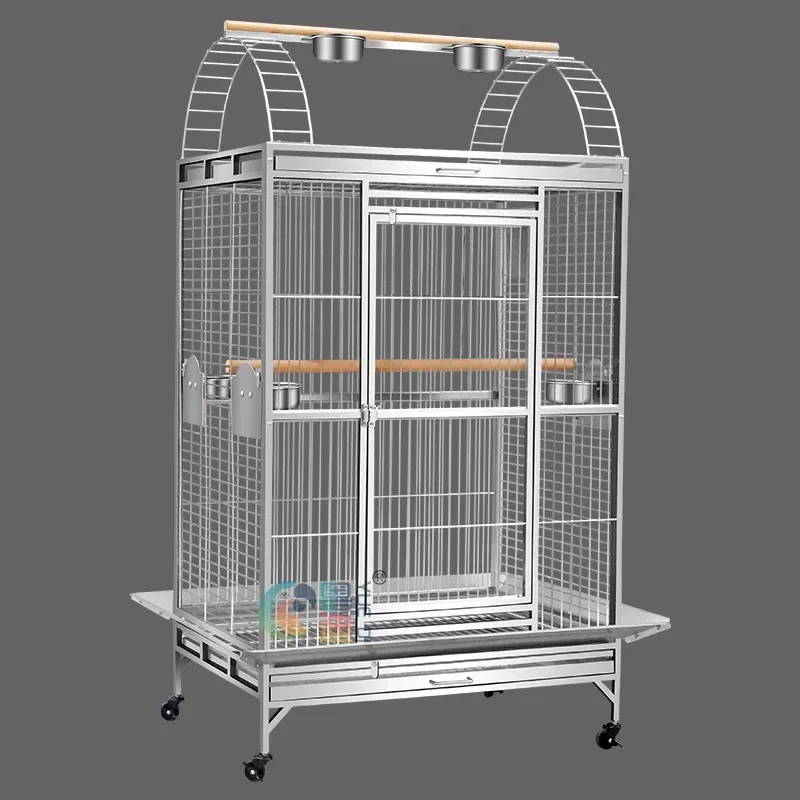 Stainless Steel Metal Parrot Bird Cage, Extra Large, Giant Large Bird Cage, Villa Parrot Breeding Cage ST68P 91 66 172cm