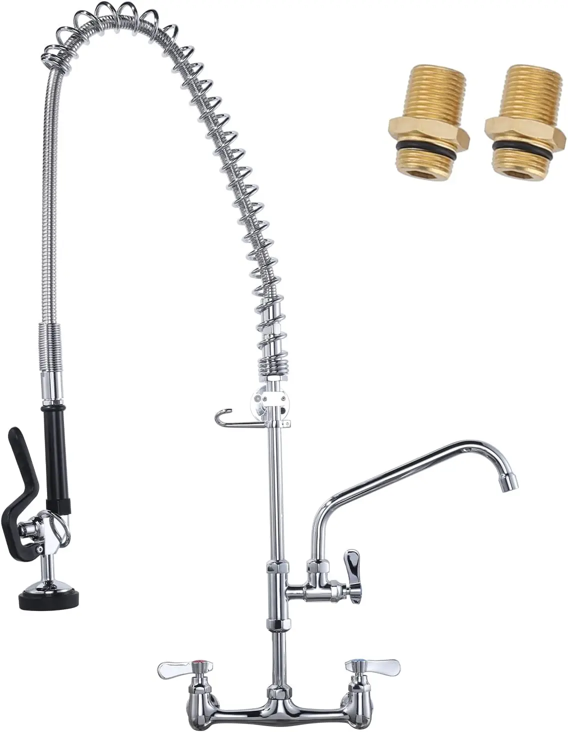 

Коммерческий настенный кухонный смеситель с распылителем для предварительного ополаскивания, высота 36 дюймов, поворотный излив для использования в раковине