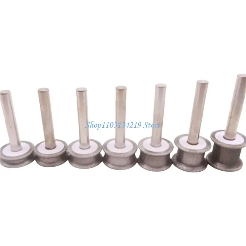 

N5KC Efficient Concave Diamonds Grinding Wheel for Glass and Jewelry Crafting with 6mm Shank Glass Round Burr Drill Bit