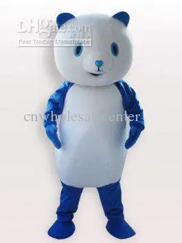 Nuovo adulto vendita calda schiuma carino Panda blu Fancy Cartoon mascotte Costume peluche natale Fancy Dress Halloween Mascot Costume