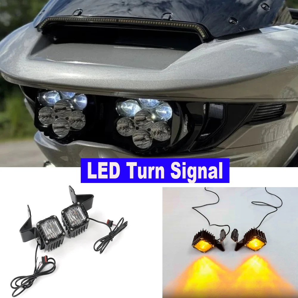 ل هارلي ديفيدسون الطريق الإنزلاق CVO ST قطع غيار الدراجات النارية جديد LED بدوره إشارة ضوء عدة مع تشغيل الضوء ل 2023-2025 #1