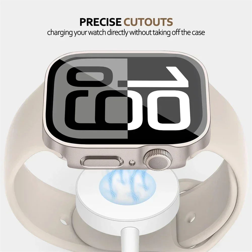 غطاء لساعة أبل 10 حافظة 46 مللي متر 42 مللي متر 45 مللي متر 41-44-40 مللي متر واقي للشاشة من الزجاج المقسى سلسلة 7 8 9 SE 5 ملحقات ساعة أبل