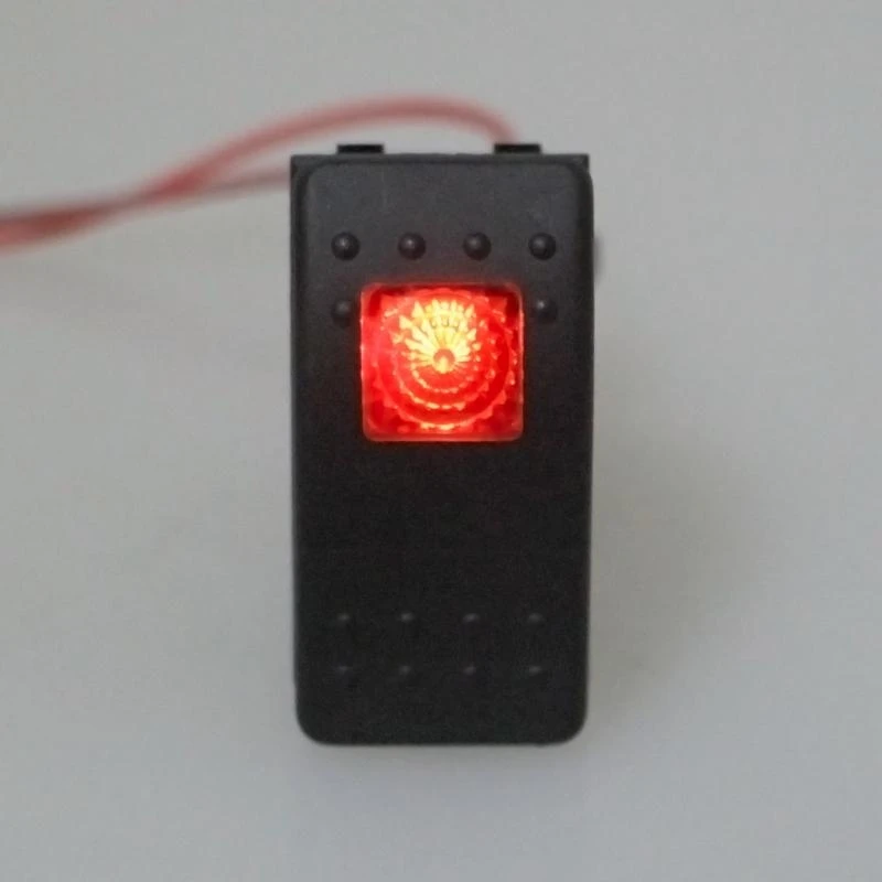 Sakelar Rocker Otomatis 20A/12V 4 Pin Sakelar Mati Tahan Air Hitam