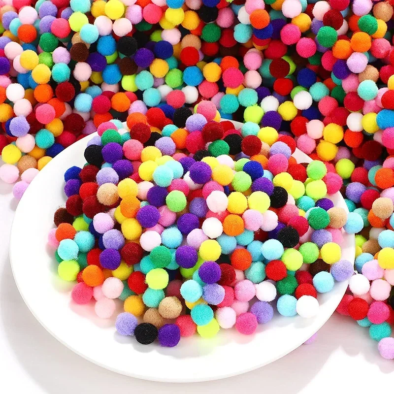 8/10/15/20/25/30mm pom pom bolas de pele fofo macio pompons multicolorido bola de pele pompom de alta elasticidade artesanato criativo suprimentos