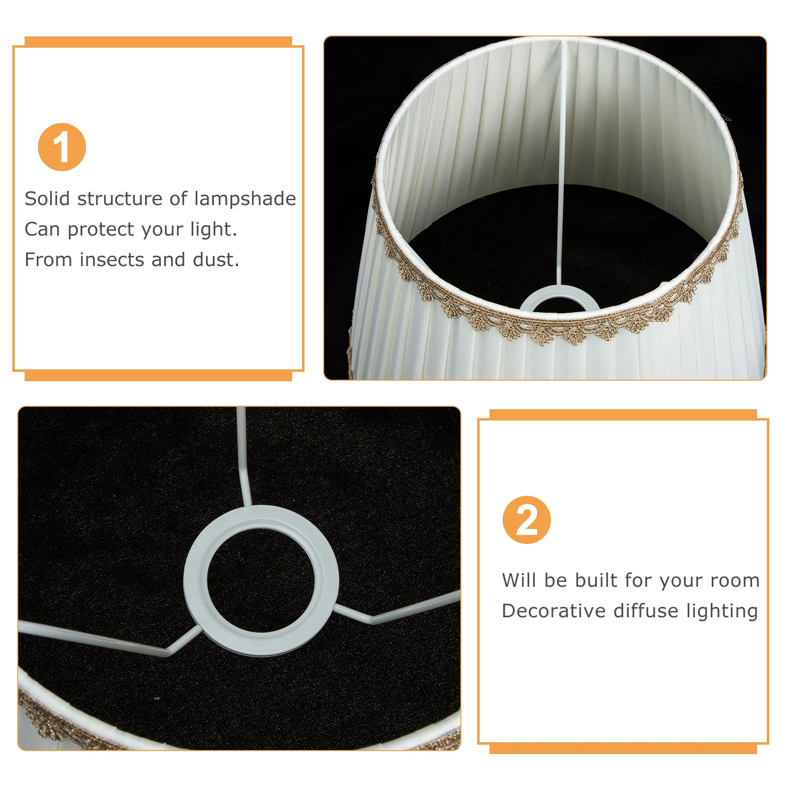 

Lace Lampshade Fabric Iron Durable Warm Lighting Decorative For Bedroom Living Room Lamp Shade Replacement Cover