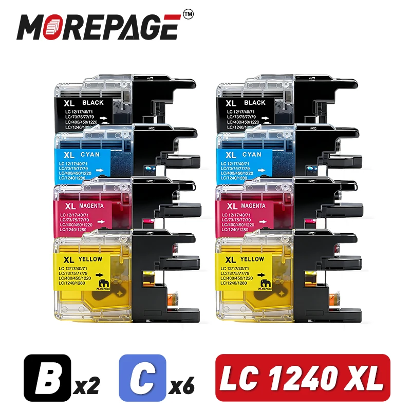 

LC1240 LC1280 1220 XL Ink Cartridge Compatible For Brother MFC-J625DW J6510DW MFC-J430W J5910DW MFC-J6710DW J825 Printer