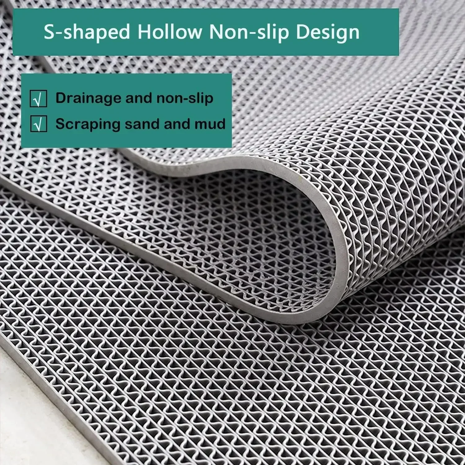 Drainage Non Slip Mat Commercial Floor Mat PVC Drainage Mat Bathroom Pool Floor Mat Mesh Big Hollow Door Mat Roll for Swim Pool