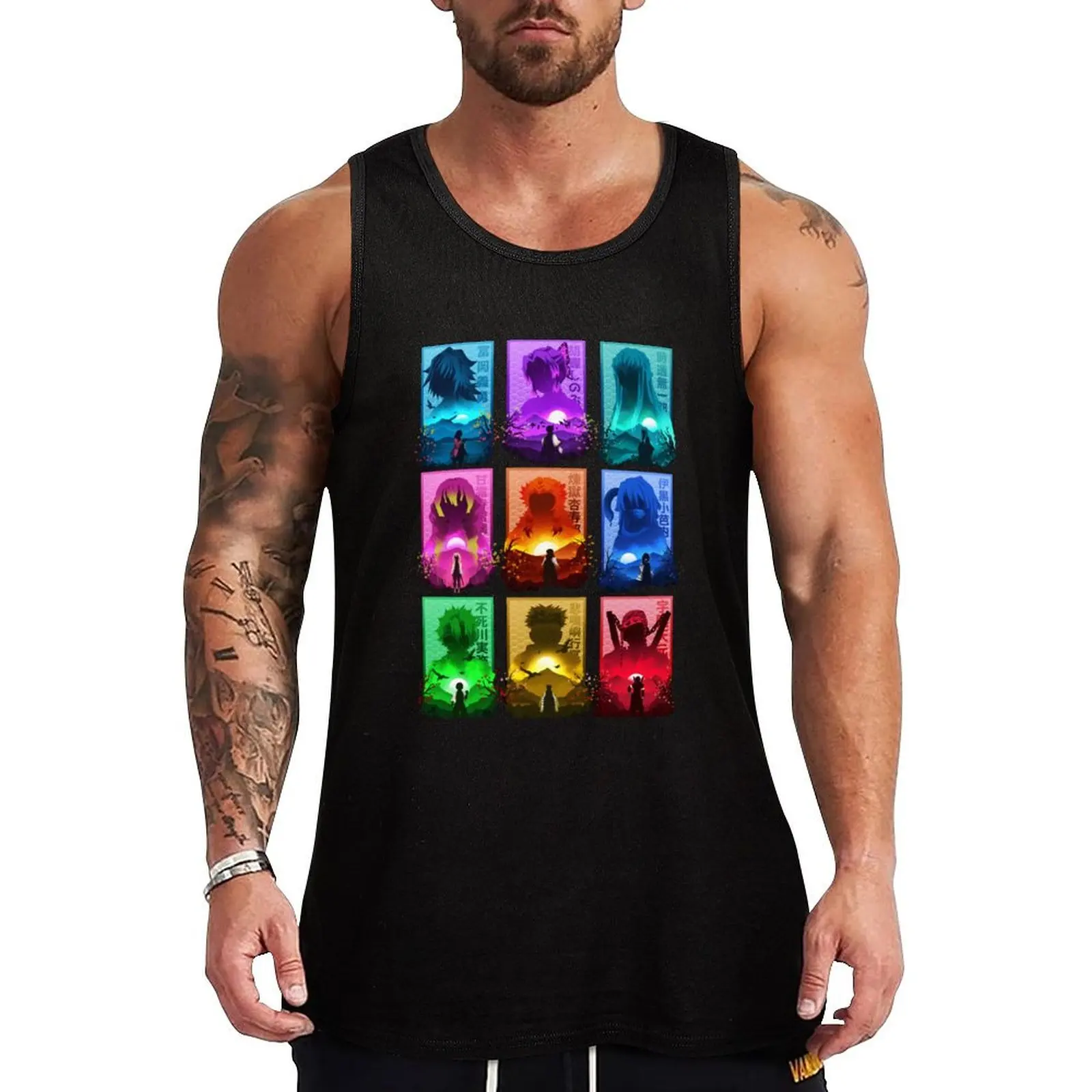 

9 Hashira Tank Top Men's gym clothing Bodybuilding clothing man vest men man sexycostume