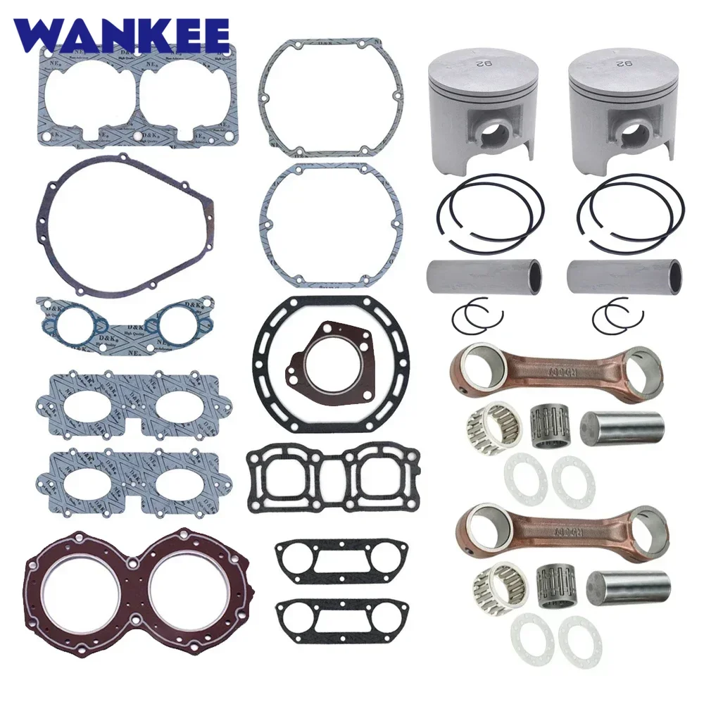 Gasket Kit & Connecting Rod & Piston Kit for Yamaha Waverunner XL VX700 Outboard Engine 62T-11651 + 62T-11631 + 62T-W0001