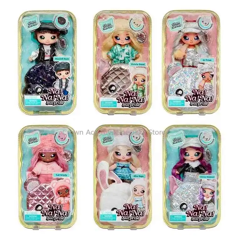 

In Stock Na Na Na Surprise Glam Series Fashion Dolls and Metallic Rabbit Purse Assorted Trendy Toy Doll Children's Holiday Gifts