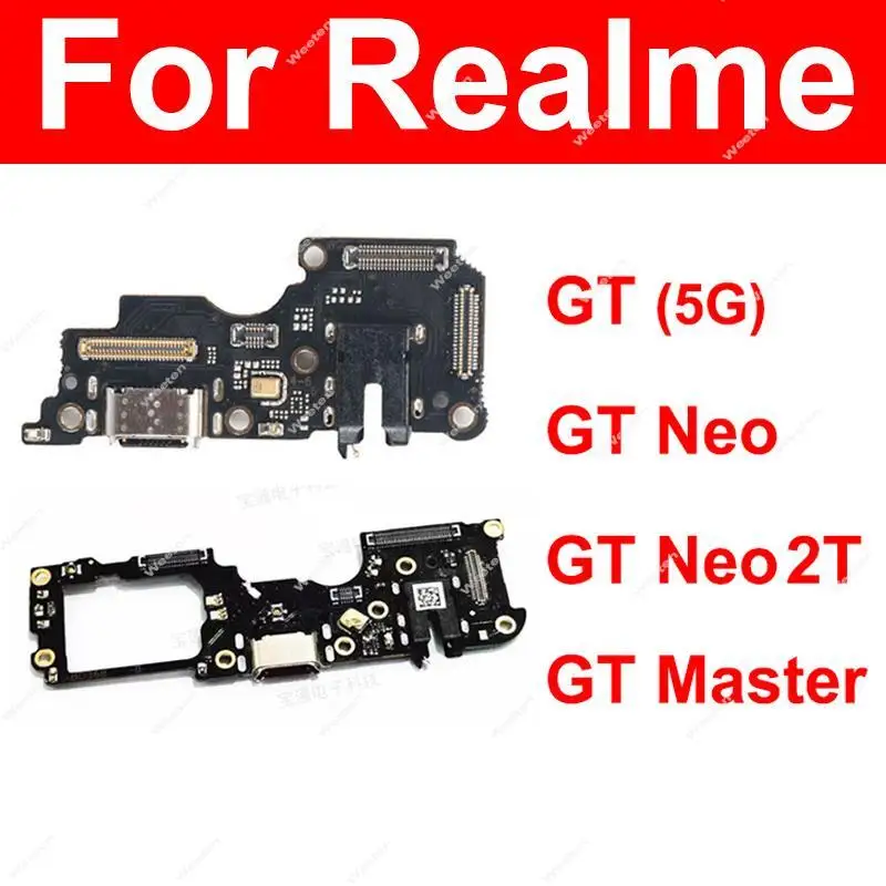 Usb Charging Dock Board For Realme GT GT Neo 2 2T GT Master 5G USB Charger Board Felx Cable Connector Parts