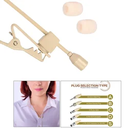 Microphone à pince Lavalier beige pour Sennheise, 3.5mm, 3 broches, 4 broches XLR, audio sans fil, technique, mini, 1 pièce