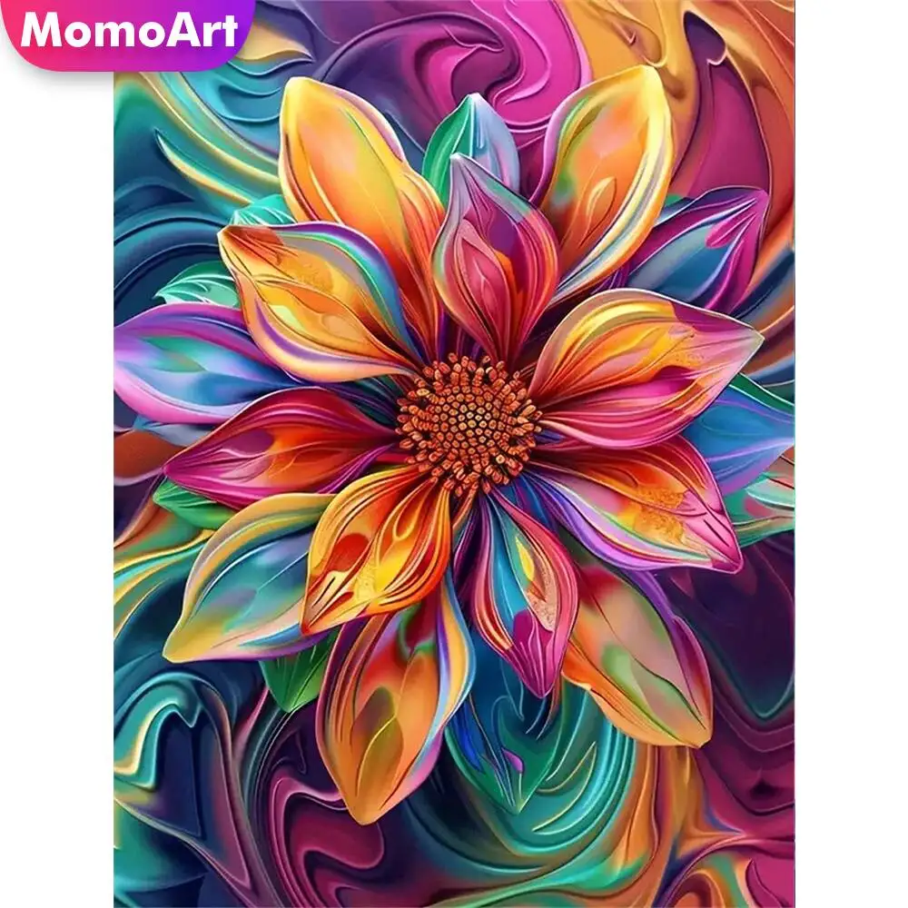 Momoart Katze Diamant Malerei Tier bunte Diamant Mosaik Bild Strass Mond Wand Dekor