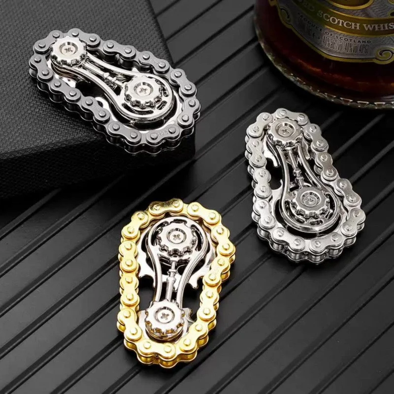 【Happy-Day】Metal Sprockets Hand Roller Fidget Chain | Dual-Gear Precision Machined Stress Relief Toy