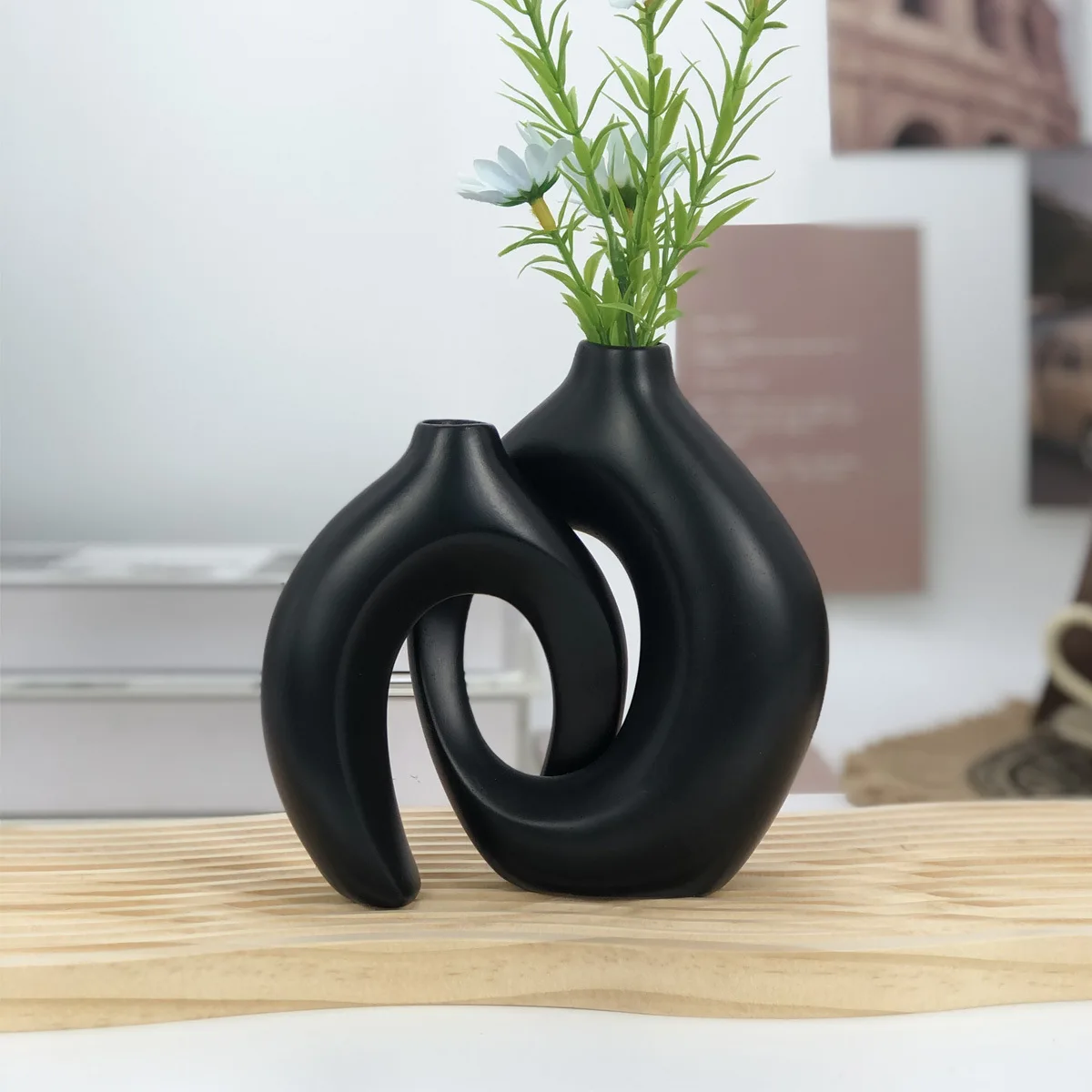 

2PCS European Style Minimalist Small Split Snuggling Vase, Modern Creative Abstract Decoration, Home Drying Flower Utensil