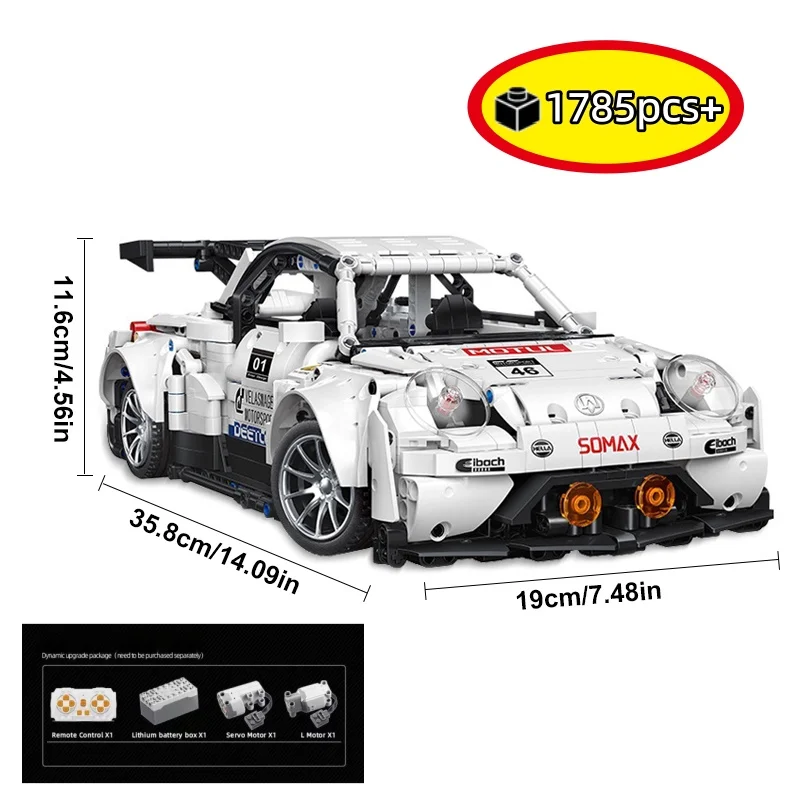 

Hot Technical Building Blocks White Car Racing Sport Speed Vehicle Model City DIY tabletop decoration Puzzle Toys Adult Gift