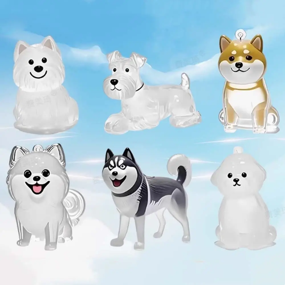 Dog Shape Dog Hair Storage Box Hair Grooming Transparent Pet Hair Keychain Acrylic DIY Handmade Puppy Pendants Jewelry Gift