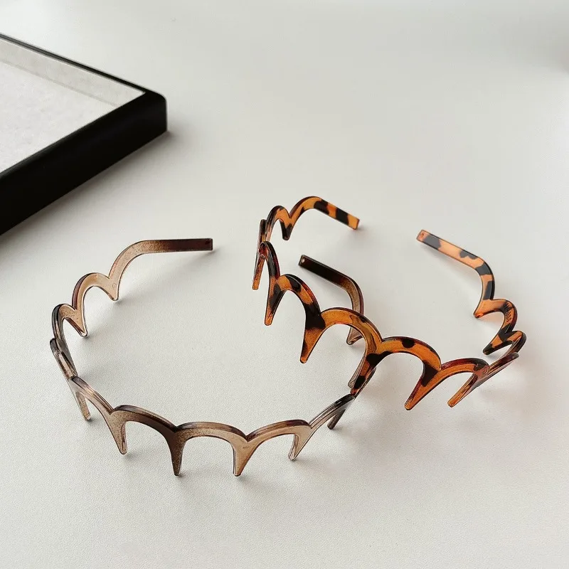 1pcs Wave-Toothed Headbands Women Adorable Tortoiseshell Trendy Functional Accessory Stylish Girls Headwear Daily Casual Outfits
