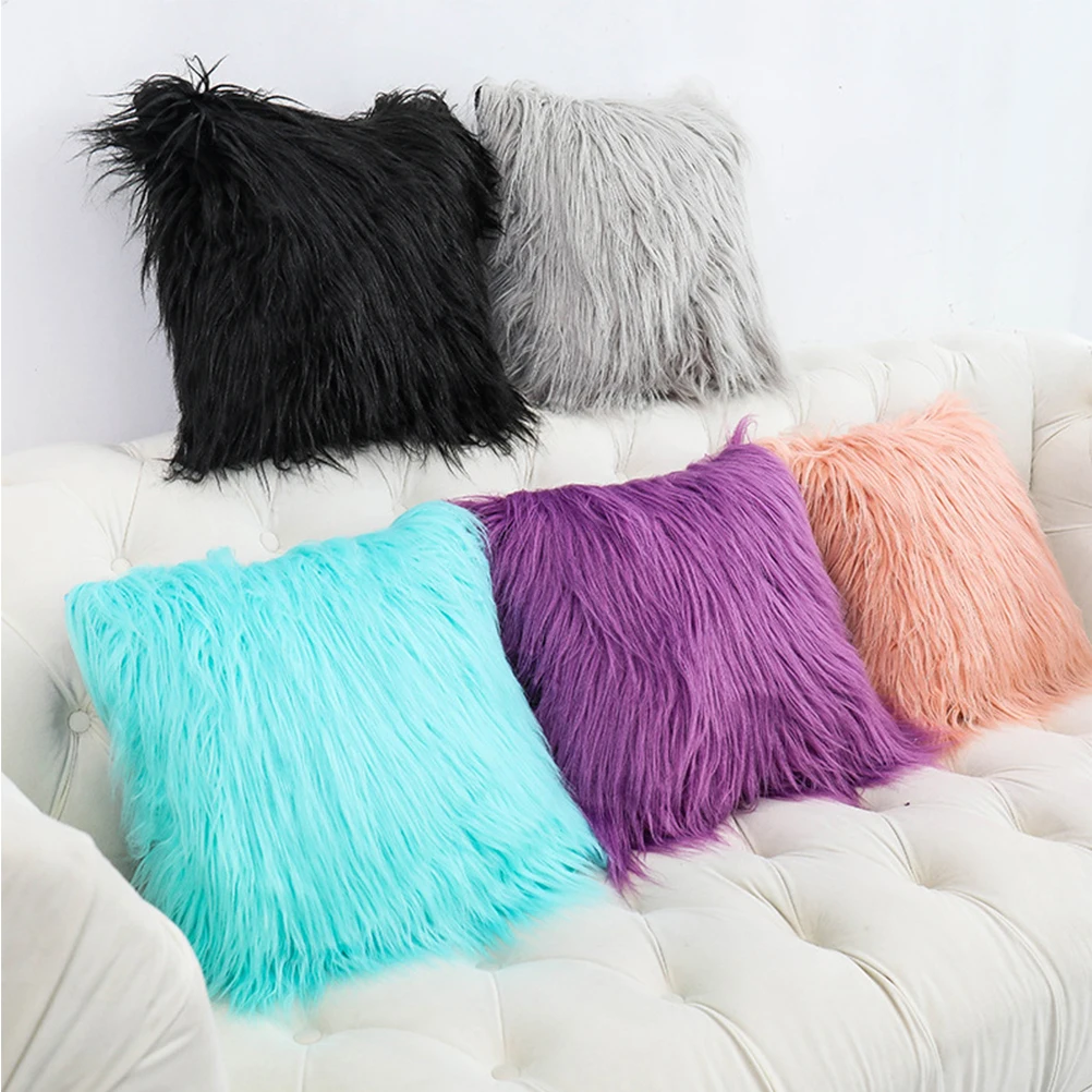 

1pc 45X45Cm Wool Cushion Cover Pillowcase Throw Decorative Home Cushion Covers Warm Skin-Friendly Gift For New House