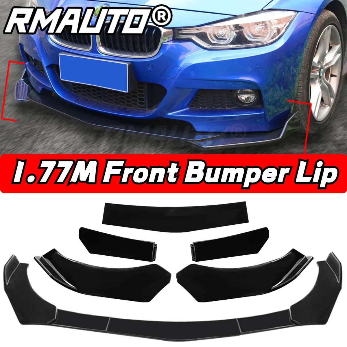 

5Pcs/Set Universal Front Bumper Splitter Lip Bumper Guard Diffuser Chin For BMW For Subaru For Honda For KIA For Toyota Body Kit