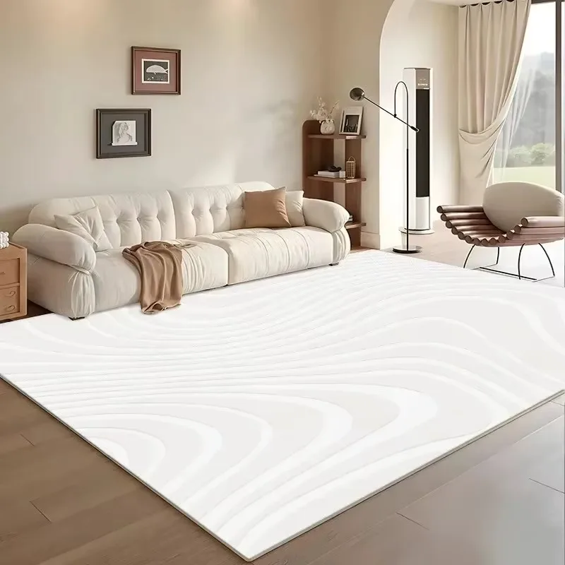 French Light Luxury Cream Style Rug, Foldable Floor Carpet for Living Room Decor