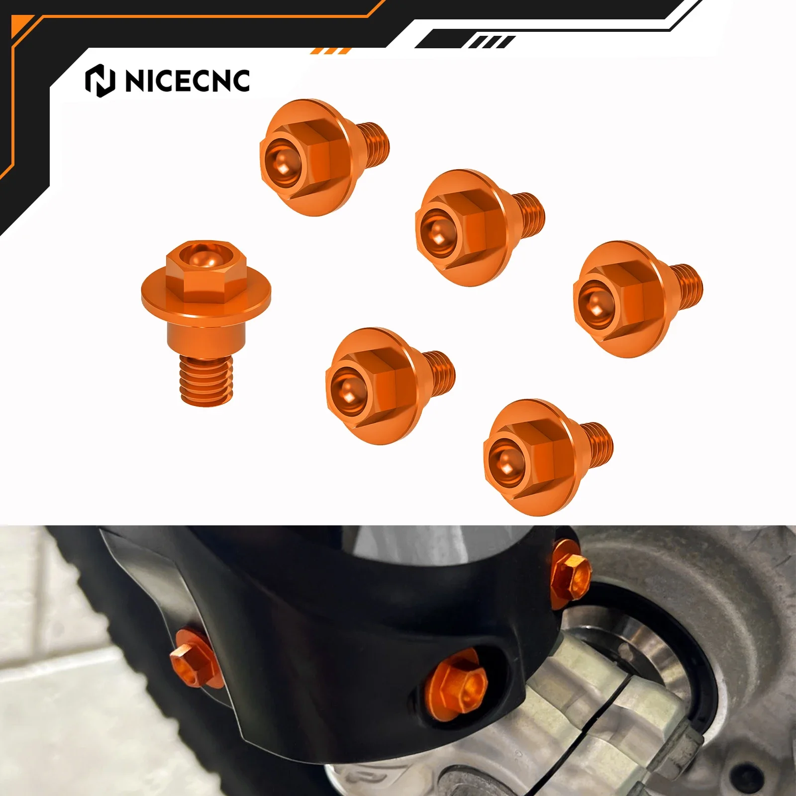 NICECNC For KTM 690 Enduro R 2008-2022 EXC 300 SX 125 EXC-F 350 SX-F 450 XCW 500 XCF-W 250 2000-2022 Front Fork Guard Bolt Screw