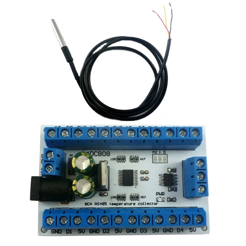 

M6CA Industrial-Grade Temperature Control Module with 8xDS18B20 Sensors and Modbus RTU Protocol Support