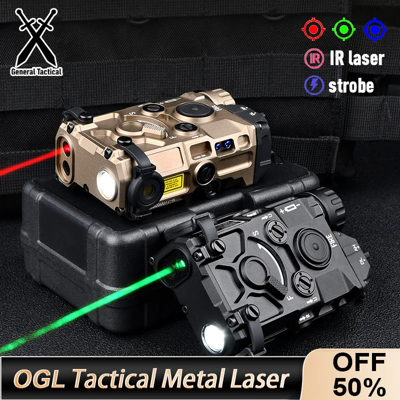 Brand New OGL Tactical All Metal Red Dot Green Blue IR Sight Indicator Pointer Strobe Light Fit 20mm Rail Airsoft Hunting Laser