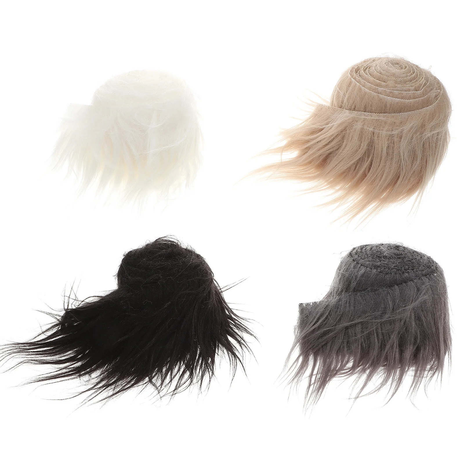 

4pcs Craft Beard Hats Diy Fabric For Diy Crafts Hats Faux Clothing Faux Fur Cosplay Sewing Shaggy Decor