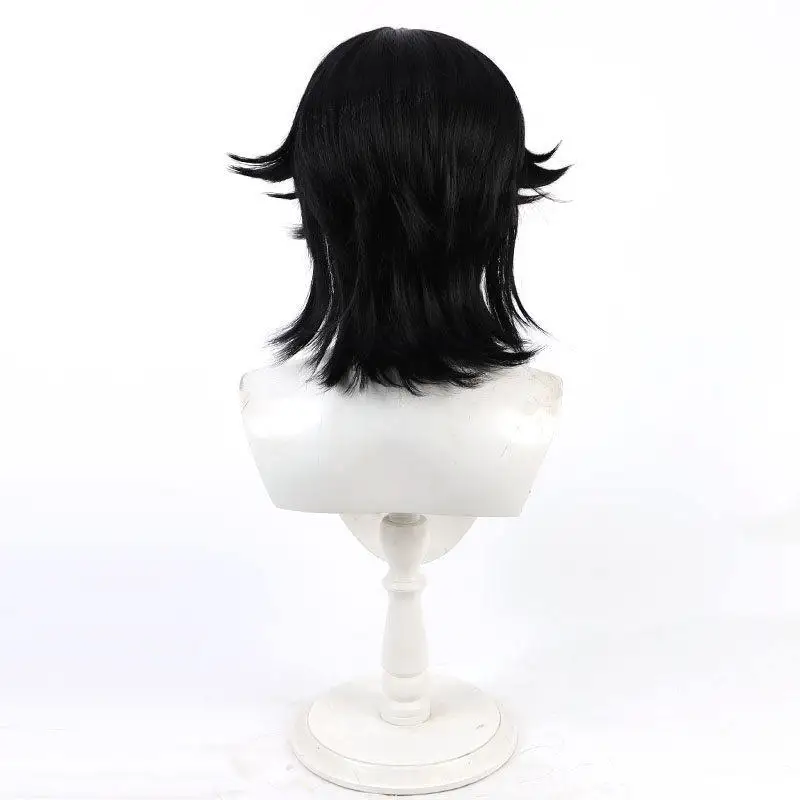 Vezalius Bandage Cosplay Wig vtuber Black Short Pink Heat Resistant Synthetic Hair Halloween Party Role Play Carnival + Wig Cap view 3