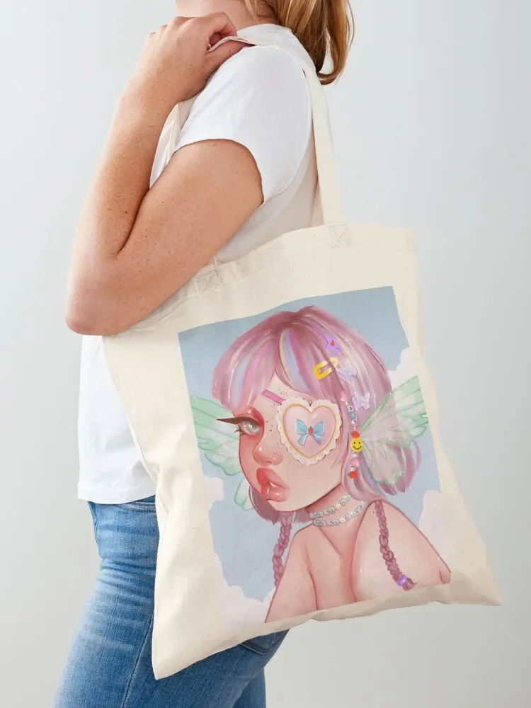 Fairy princess in the clouds Tote Bag Candy bags foldable reusable bag Tote Bag