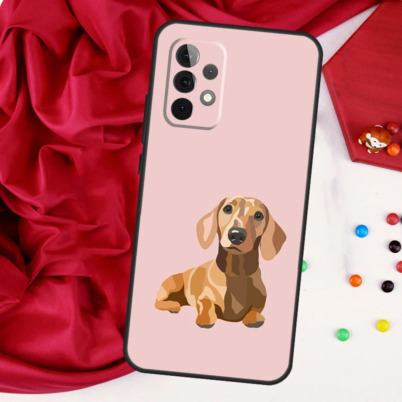 Dachshund Dog Case For Samsung Galaxy A54 A34 A14 A53 A52 A51 A71 A13 A23 A33 A73 A12 A22 A32 Cover Funda