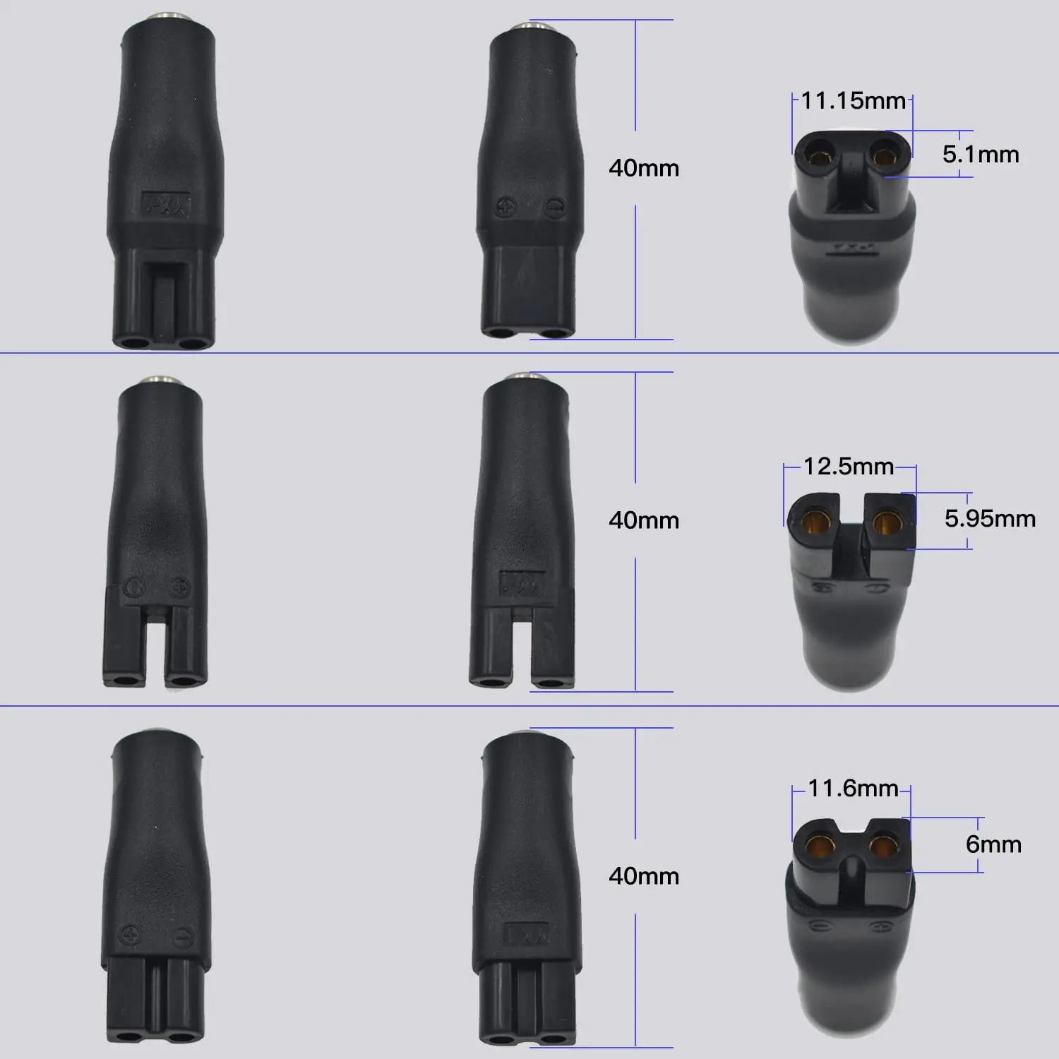 8 pces cabo de alimentação 5v substituição carregador usb adaptador adequado para todos os tipos de clippers de cabelo elétrico