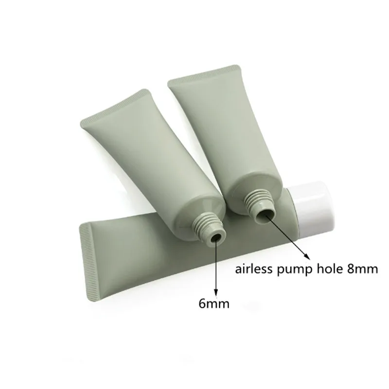 10/30개 50g/ml 화장품 소프트 튜브 반투명 녹색 크림/로션 병 클렌징 페이스/페이셜 크림 용기 리필 가능 튜브