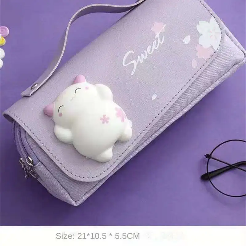 Декомпрессионный чехол для ручек для девочек, милые водонепроницаемые школьные принадлежности, органайзер в эстетике, корейские Канцтовары