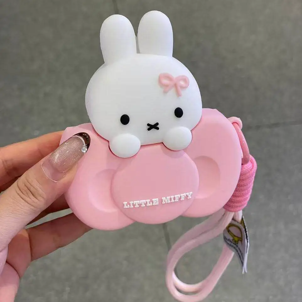 Kawaii Miffy Lying bow tie earphone shell Protective case For AirPods 3 4 AirPods Pro Anti-fall Wear-resistant Silicone 2026 New
