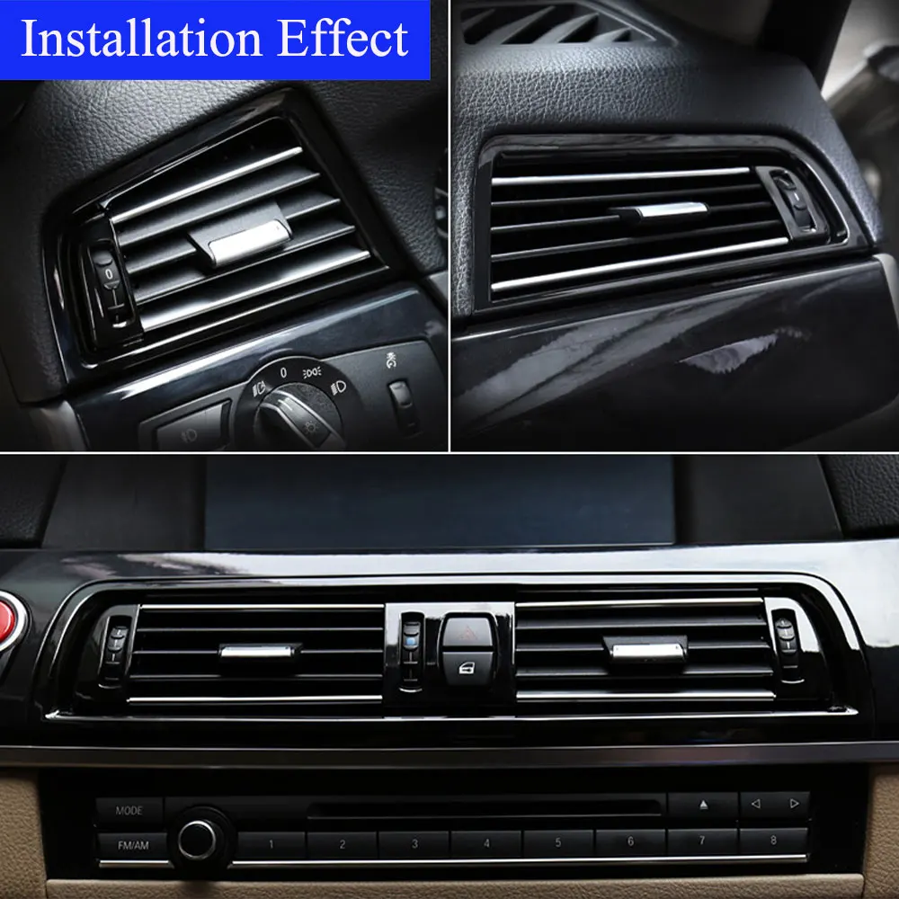 เปียโนสีดำ Dash เครื่องปรับอากาศ Grille outlet ฝาครอบ AC Vent แผงสำหรับ BMW 5 Series F10 F11 F18 520 523 525 528 535