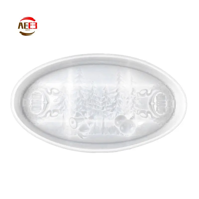 

AEE3-1 шт., рождественский поднос, силиконовая форма, белый поднос для хранения, украшения, сделай сам, овальный полумерный рождественский декоративный поднос